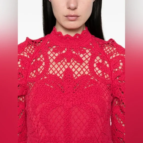 FARM Rio Scarlet Long Sleeve Lace Dress - Picture 6 of 13